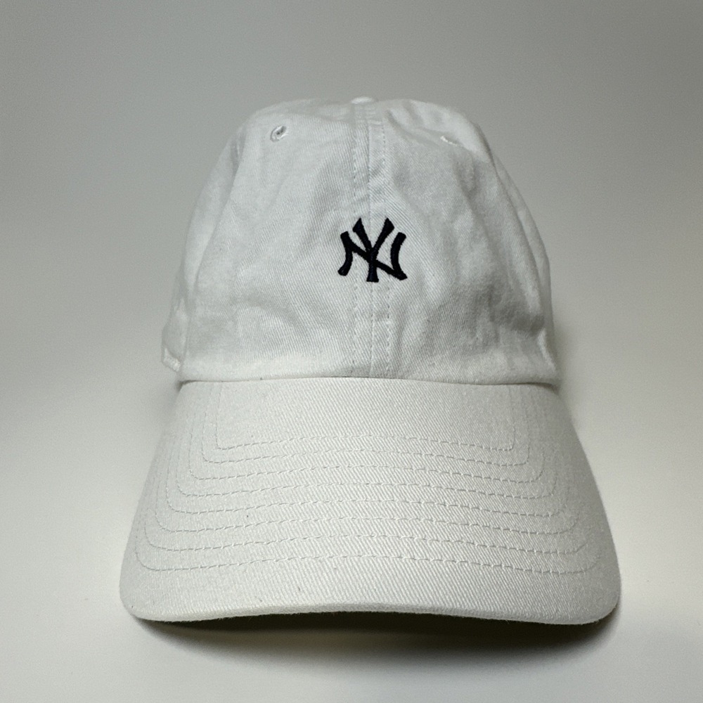 47 NY Baseball Cap White One Size Adjustable Embroidered Logo